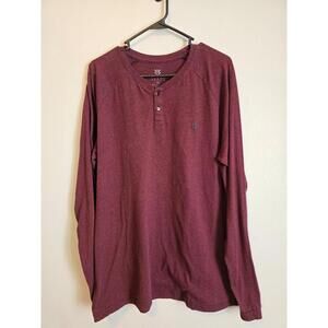 Veece Burgandy Men’s Longsleeve Henley Pullover (XXL)
